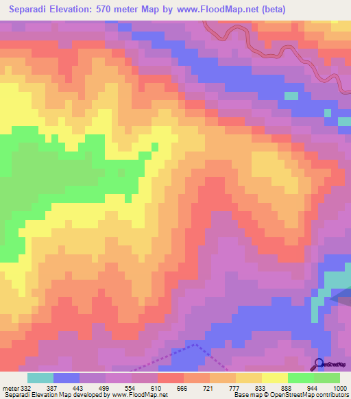 Separadi,Azerbaijan Elevation Map