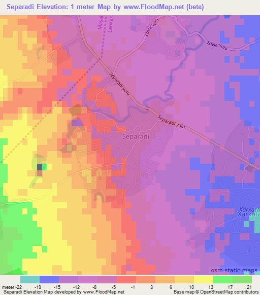 Separadi,Azerbaijan Elevation Map