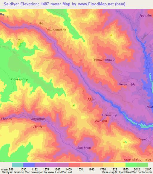 Seidlyar,Azerbaijan Elevation Map