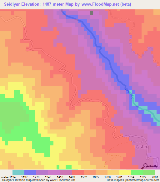 Seidlyar,Azerbaijan Elevation Map