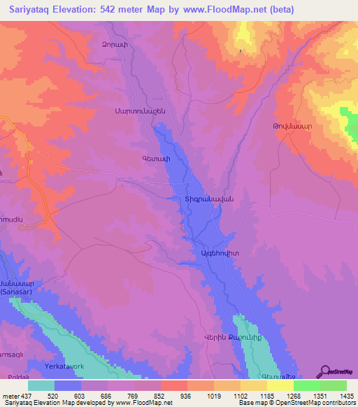 Sariyataq,Azerbaijan Elevation Map