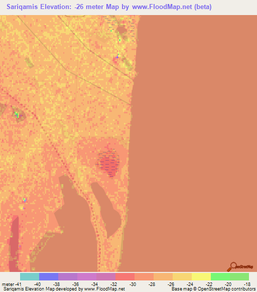 Sariqamis,Azerbaijan Elevation Map
