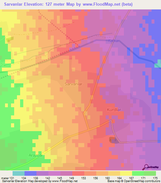 Sarvanlar,Azerbaijan Elevation Map