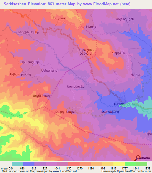Sarkisashen,Azerbaijan Elevation Map