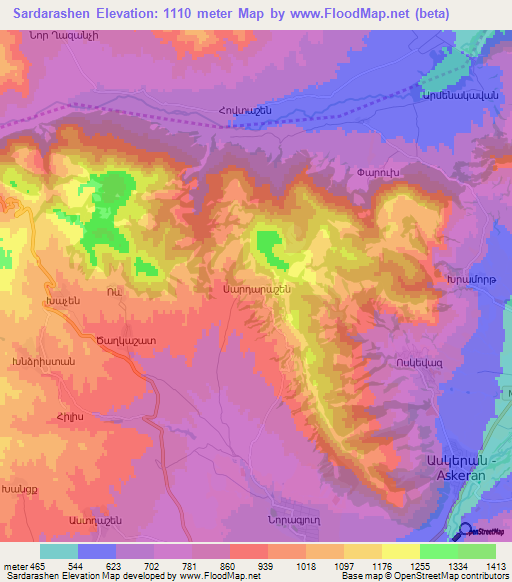 Sardarashen,Azerbaijan Elevation Map