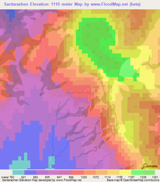 Sardarashen,Azerbaijan Elevation Map