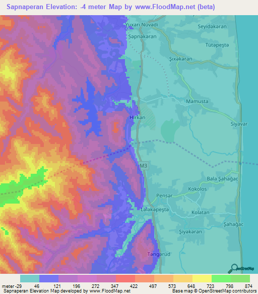 Sapnaperan,Azerbaijan Elevation Map