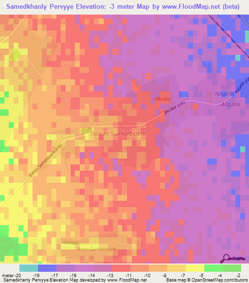 Samedkhanly Pervyye,Azerbaijan Elevation Map
