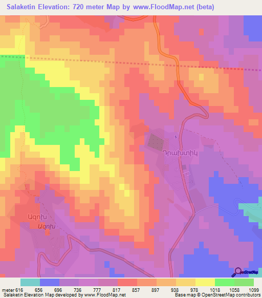 Salaketin,Azerbaijan Elevation Map