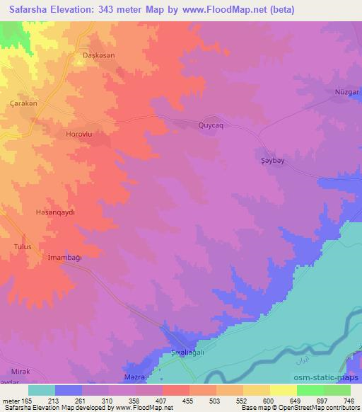 Safarsha,Azerbaijan Elevation Map