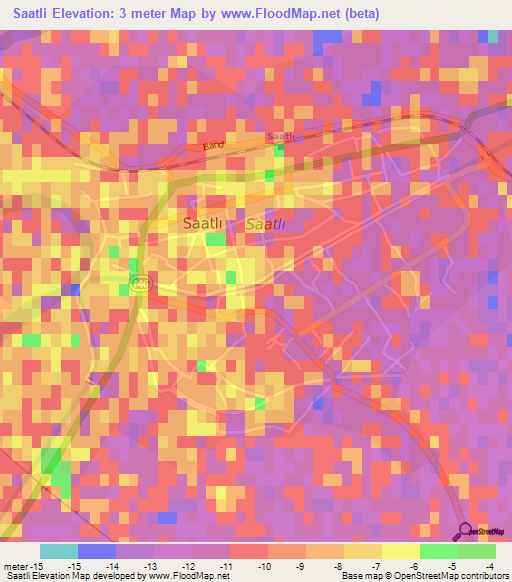 Saatli,Azerbaijan Elevation Map