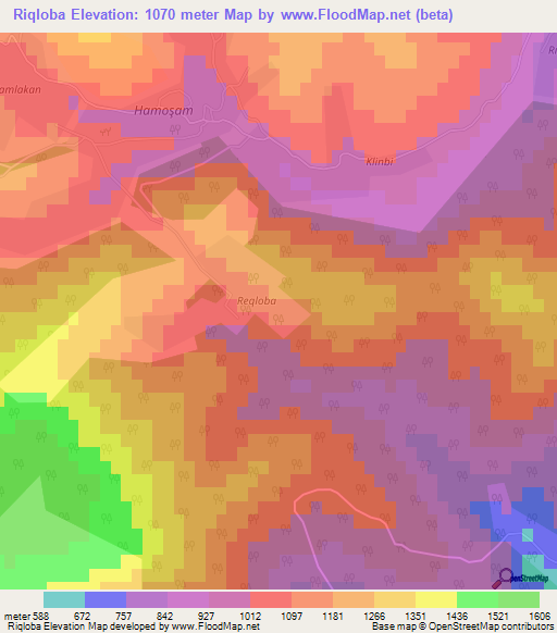 Riqloba,Azerbaijan Elevation Map