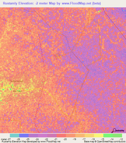 Rustamly,Azerbaijan Elevation Map
