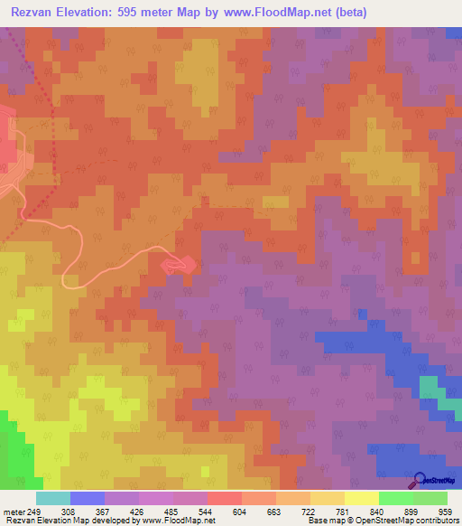 Rezvan,Azerbaijan Elevation Map