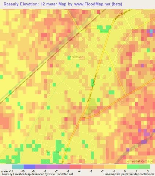 Rassuly,Azerbaijan Elevation Map