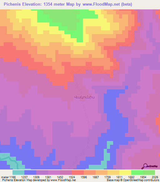 Pichenis,Azerbaijan Elevation Map
