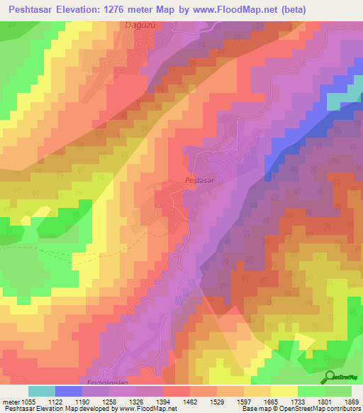 Peshtasar,Azerbaijan Elevation Map