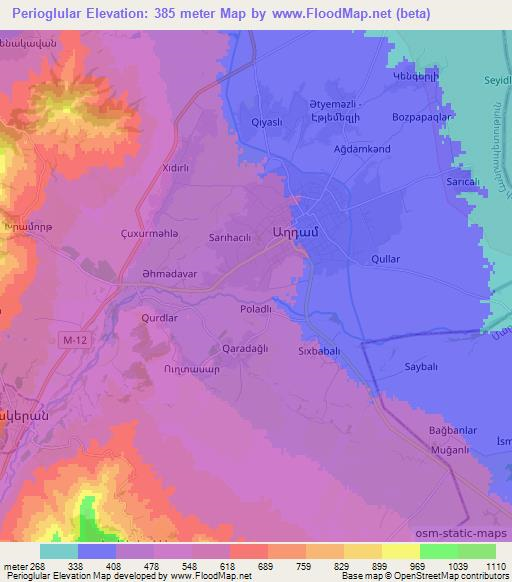 Perioglular,Azerbaijan Elevation Map
