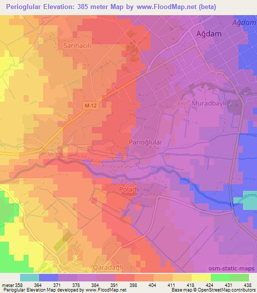 Perioglular,Azerbaijan Elevation Map