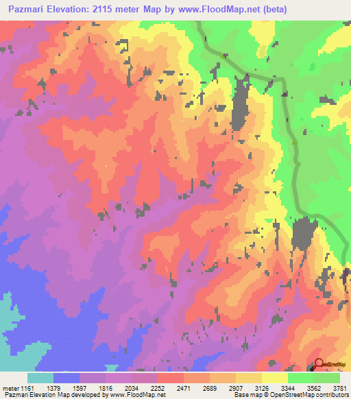 Pazmari,Azerbaijan Elevation Map