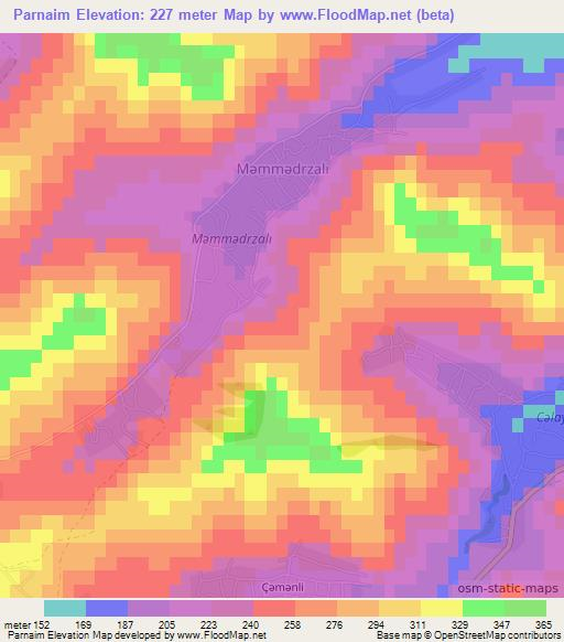 Parnaim,Azerbaijan Elevation Map