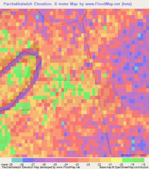 Parchakhaladzh,Azerbaijan Elevation Map