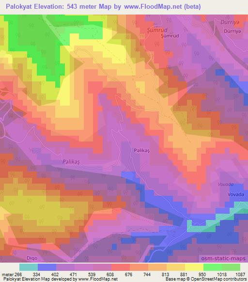 Palokyat,Azerbaijan Elevation Map