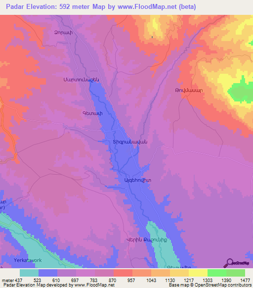 Padar,Azerbaijan Elevation Map