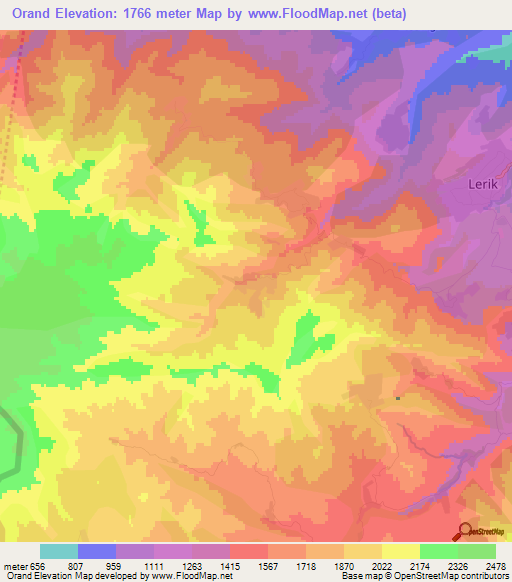 Orand,Azerbaijan Elevation Map