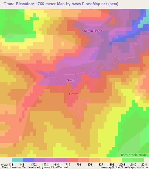 Orand,Azerbaijan Elevation Map