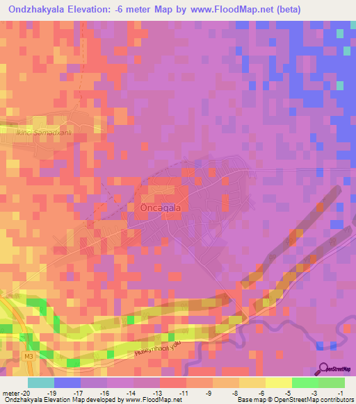 Ondzhakyala,Azerbaijan Elevation Map