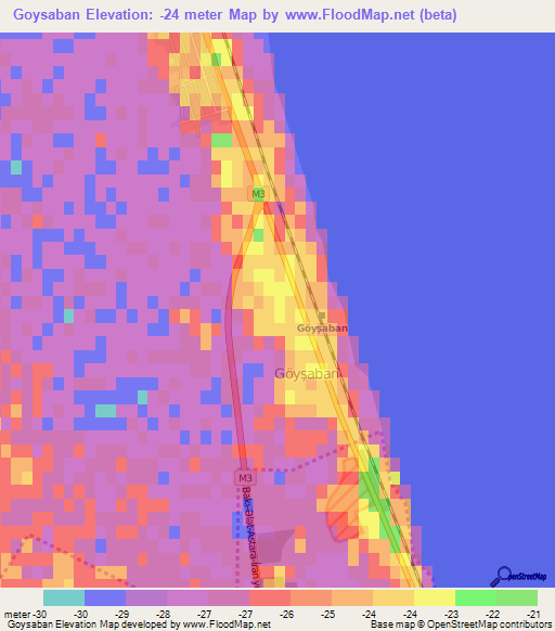 Goysaban,Azerbaijan Elevation Map