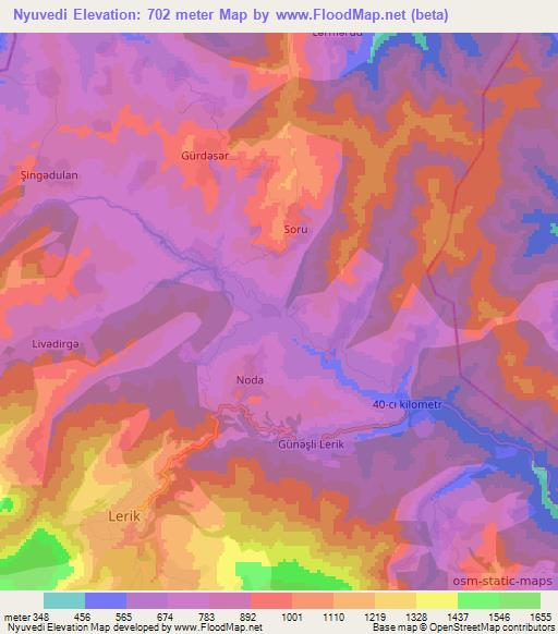 Nyuvedi,Azerbaijan Elevation Map