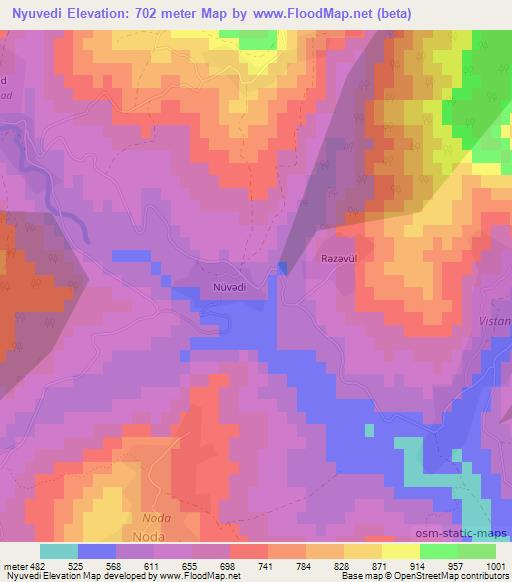 Nyuvedi,Azerbaijan Elevation Map