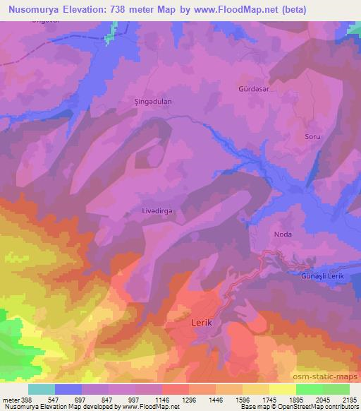 Nusomurya,Azerbaijan Elevation Map