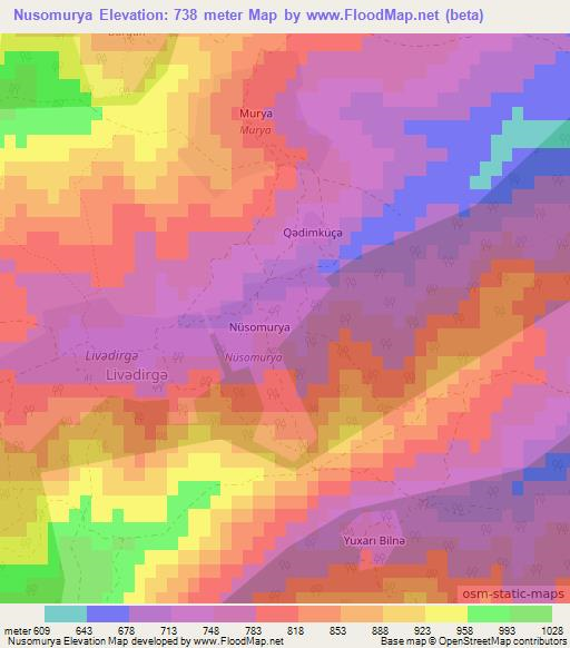 Nusomurya,Azerbaijan Elevation Map