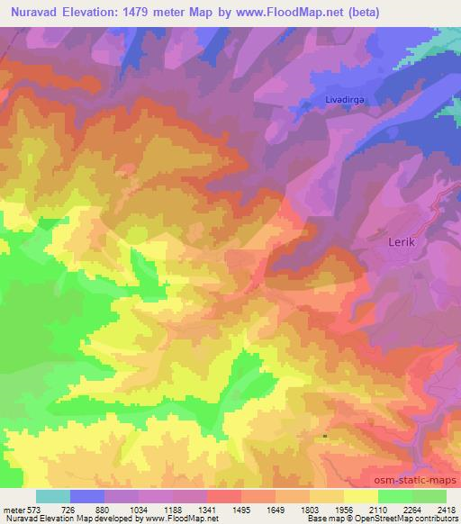 Nuravad,Azerbaijan Elevation Map