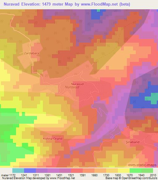 Nuravad,Azerbaijan Elevation Map