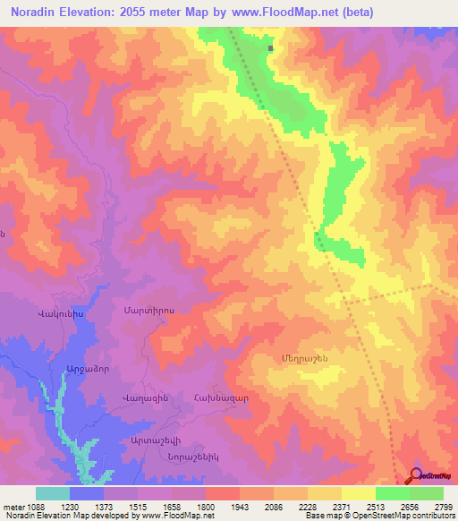 Noradin,Azerbaijan Elevation Map