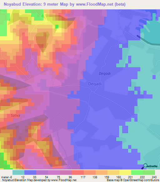 Noyabud,Azerbaijan Elevation Map