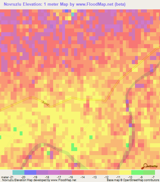 Novruzlu,Azerbaijan Elevation Map