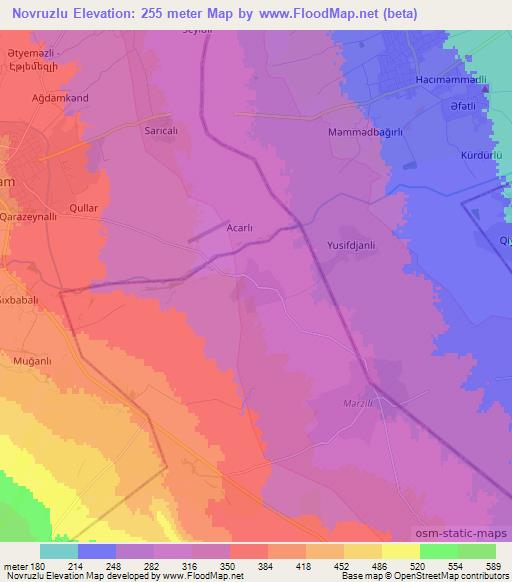 Novruzlu,Azerbaijan Elevation Map
