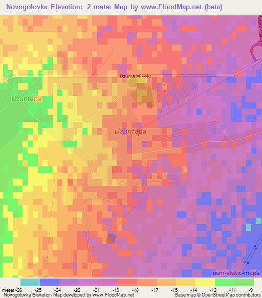 Novogolovka,Azerbaijan Elevation Map