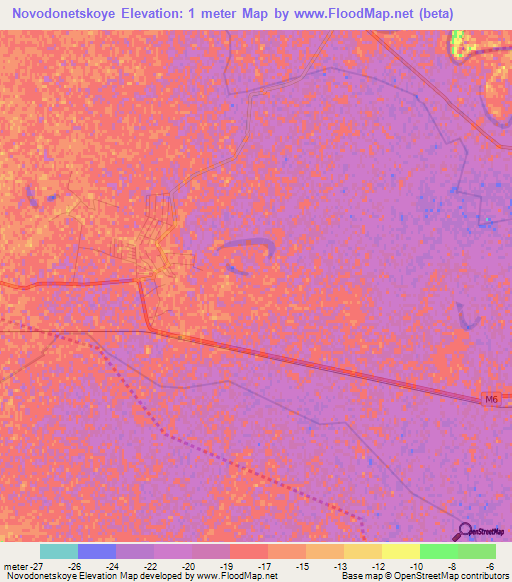 Novodonetskoye,Azerbaijan Elevation Map