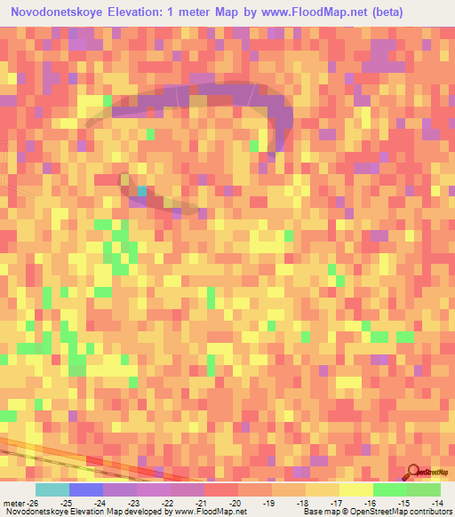Novodonetskoye,Azerbaijan Elevation Map