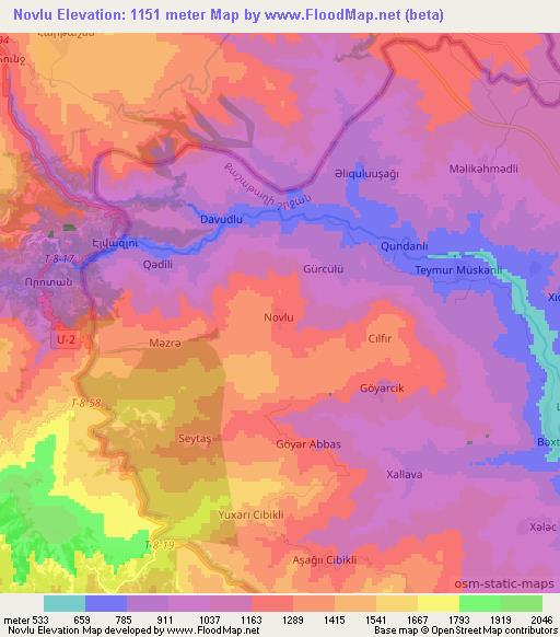 Novlu,Azerbaijan Elevation Map