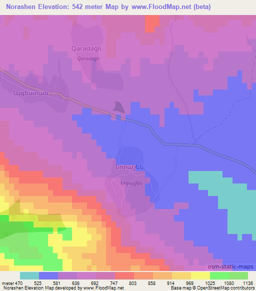 Norashen,Azerbaijan Elevation Map