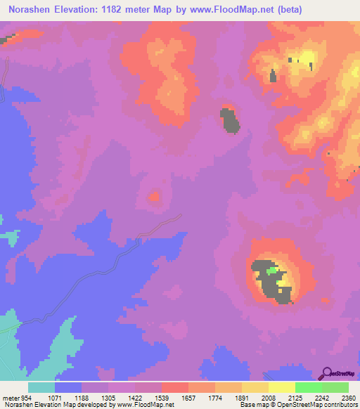 Norashen,Azerbaijan Elevation Map