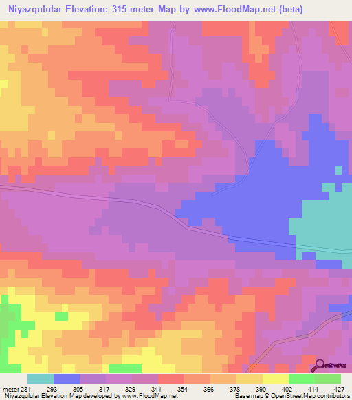 Niyazqulular,Azerbaijan Elevation Map