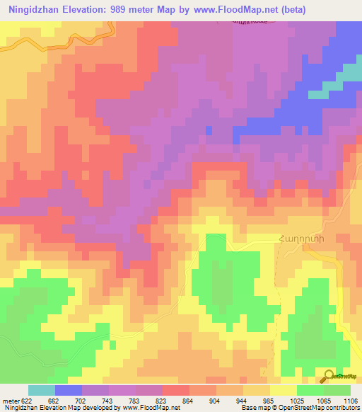 Ningidzhan,Azerbaijan Elevation Map